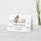 メリーおもしろいクリスマスかわいいラッコンホリデーカード カード (正面)