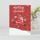 メリーおもしろいクリスマスのためのサンタクロースのゴルフギフト シーズンカード (スタンド正面)