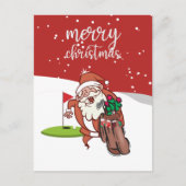 メリーおもしろいクリスマスのためのサンタクロースのゴルフギフト ポストカード (正面)