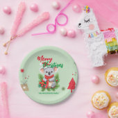 メリーおもしろいクリスマスのコアラSanta赤と緑Sc ペーパープレート (パーティー)