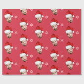 メリーおもしろいクリスマスカスタムサンタ顔 ラッピングペーパー (フラット)