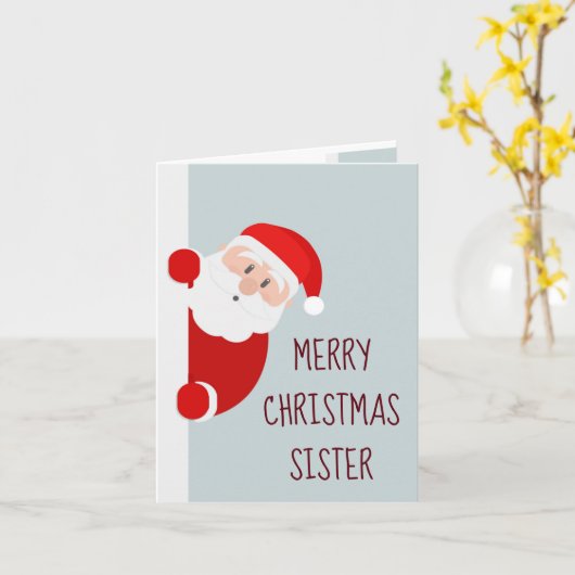 メリーおもしろいクリスマスカードシスターサンタ カード (黄色い花)