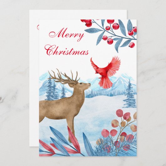 メリーおもしろいクリスマスカード サンキューカード (正面/裏面)