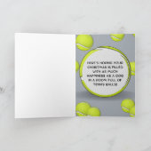 メリーおもしろいクリスマスカード – テニスボール付き犬 サンキューカード (内部)