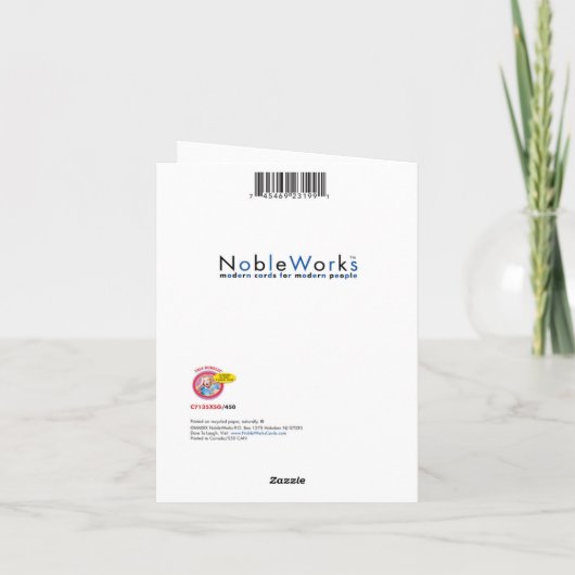 メリーおもしろいクリスマスカード – 12ヶ月のセラピー カード (裏面)