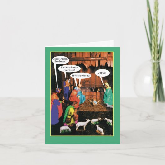 メリーおもしろいクリスマスカード – JesusBoBesus カード (正面)
