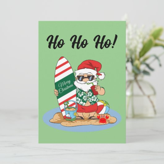 メリーおもしろいクリスマスサンタオンサマーサーフビーチ シーズンカード (スタンド正面)