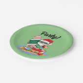 メリーおもしろいクリスマスサンタオンサマーサーフビーチ ペーパープレート (アングル)