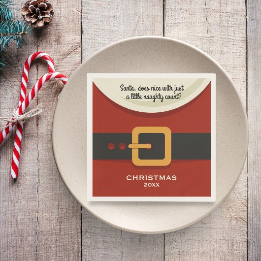 メリーおもしろいクリスマスサンタクロースいけな&ニース スタンダードカクテルナプキン