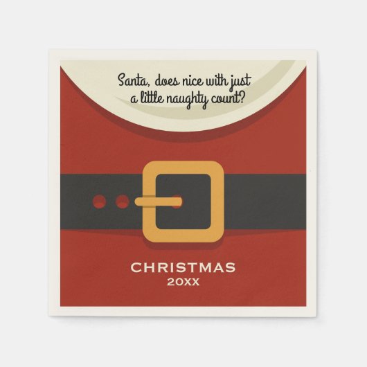 メリーおもしろいクリスマスサンタクロースいけな&ニース スタンダードカクテルナプキン (正面)