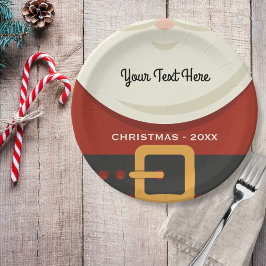 メリーおもしろいクリスマスサンタクロースのスーツの休日 ペーパープレート