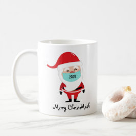 メリーおもしろいクリスマスサンタ着用マスク2020 コーヒーマグカップ