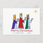 メリーおもしろいクリスマススリーキングスグリーティングホリデー シーズンカード (正面)