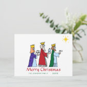 メリーおもしろいクリスマススリーキングスグリーティングホリデー シーズンカード (スタンド正面)