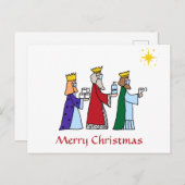 メリーおもしろいクリスマススリーキングスグリーティングホリデー ポストカード (正面/裏面)