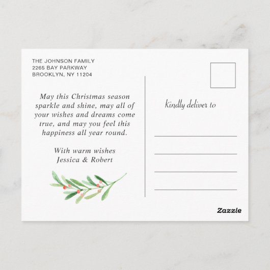 メリーおもしろいクリスマススリーキングスホリデー ポストカード (裏面)