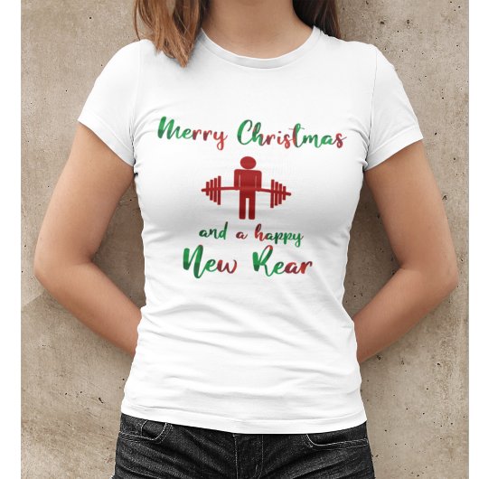 メリーおもしろいクリスマスフィットネスジムシャツ Tシャツ
