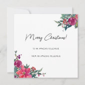 メリーおもしろいクリスマスボスの同僚フローラの葉 シーズンカード (正面)