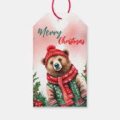 メリーおもしろいクリスマスリースかわいいテディベアサンタ ギフトタグ (裏面)
