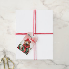 メリーおもしろいクリスマスリースかわいいテディベアサンタ ギフトタグ