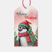 メリーおもしろいクリスマスリースかわいいペンギンサンタ ギフトタグ (裏面)