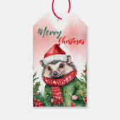 メリーおもしろいクリスマスリースかわいい山嵐サンタ ギフトタグ (裏面)