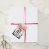 メリーおもしろいクリスマスリースかわいい猫ネコ ギフトタグ (より糸付き)