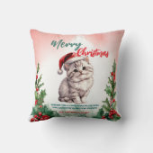メリーおもしろいクリスマスリースかわいい猫ネコ クッション (裏面)