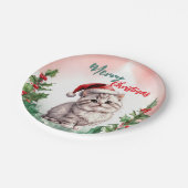 メリーおもしろいクリスマスリースかわいい猫ネコ ペーパープレート (アングル)