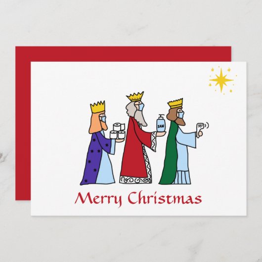 メリーおもしろいクリスマス三王国王挨拶 シーズンカード (正面/裏面)