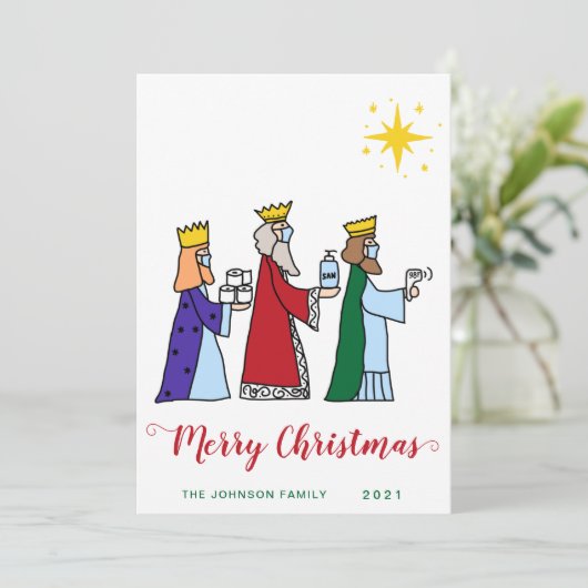 メリーおもしろいクリスマス三王国王挨拶 シーズンカード (スタンド正面)