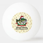 メリーおもしろいクリスマス釣りマス魚釣りサンタフィッシュ 卓球ボール (裏面)