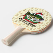 メリーおもしろいクリスマス釣りマス魚釣りサンタフィッシュ 卓球ラケット (正面アングル)