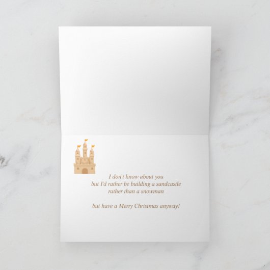 メリーおもしろいクリスマス雪だるまユーモア カード (内部)