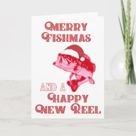 メリーおもしろいクリスマス魚釣り シーズンカード