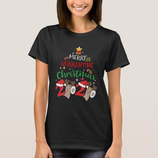 メリーおもしろいクリスマス2020パジャマスマッチングファミリー Tシャツ (正面)