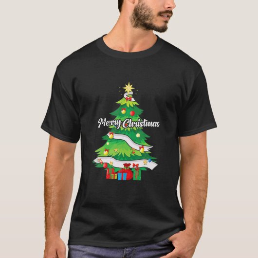 メリーおもしろいクリスマス2021ツリーオーナメント男性女性 Tシャツ (正面)