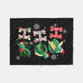 メリーおもしろいクリスマスHO HO HOタートルサンタ フリースブランケット (正面(横))