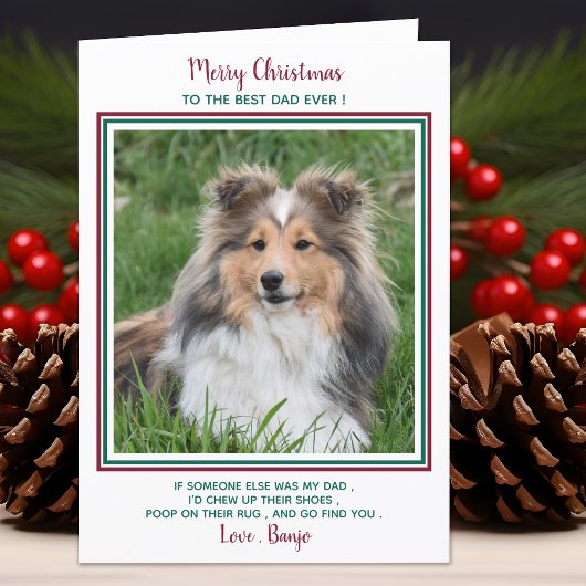 メリーおもしろいス最高のドッグパパEver Dog Photo シーズンカード