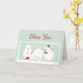 メリーおもしろいス賛美・雪だるま・ユーモア カード (黄色い花)