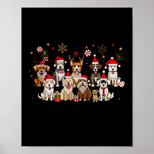 メリーおもしろい犬クリスマス ポスター (正面)
