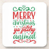 メリーおもしろい・クリスマス・ヤ・汚い動物 コースター (正面)