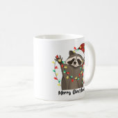 メリーおもしろい・クリスマス・ラクーン コーヒーマグカップ (正面右)