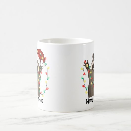 メリーおもしろい・クリスマス・ラクーン コーヒーマグカップ (中央)