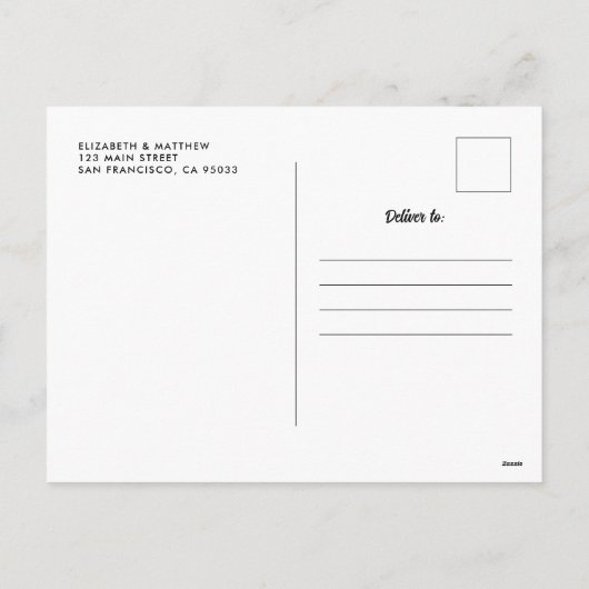 メリーおもしろい・クリスマス・レッド・ブラック・プレイド写真 シーズンポストカード (裏面)