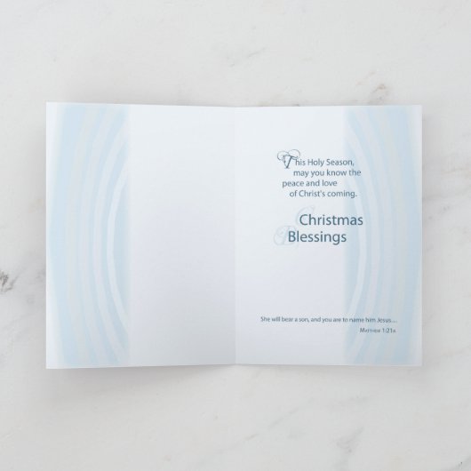 メリーおよび乳児イエス・キリストが付いている司祭のChristamsカード シーズンカード (内部)