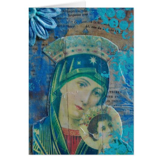 メリーおよび子供の混合メディアのコラージュ (正面)