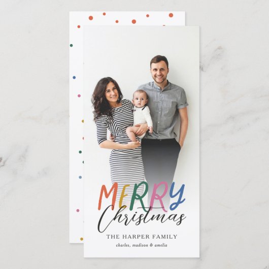 メリーお洒落カラフルクリスマスのフルフォト シーズンカード (正面/裏面)