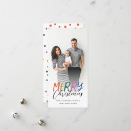 メリーお洒落カラフルクリスマスのフルフォト シーズンカード