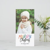 メリーお洒落カラフルクリスマス写真 シーズンカード (スタンド正面)